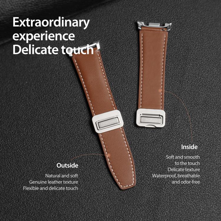 For Samsung Galaxy Watch8 / Watch8 Classic DUX DUCIS YA Series Magnetic Buckle Genuine Leather Watch Band