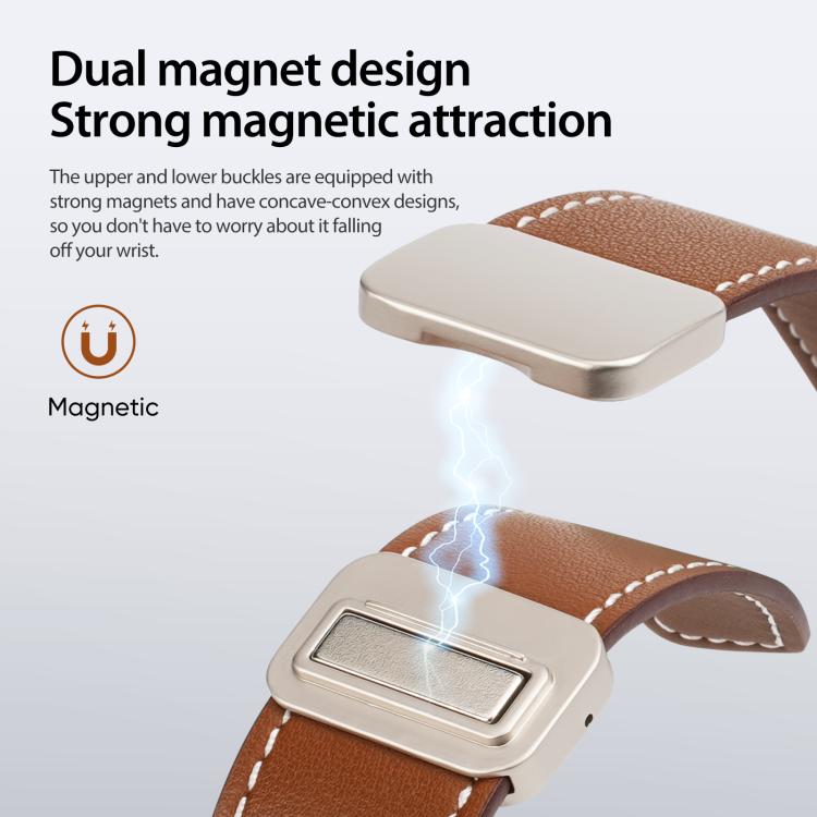 For Samsung Galaxy Watch8 / Watch8 Classic DUX DUCIS YA Series Magnetic Buckle Genuine Leather Watch Band