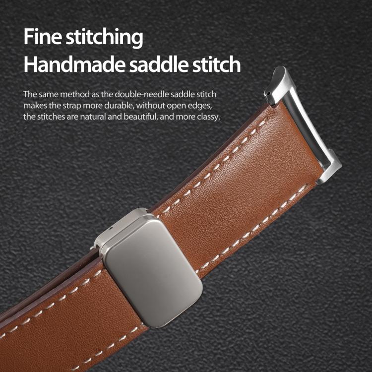 For Samsung Galaxy Watch8 / Watch8 Classic DUX DUCIS YA Series Magnetic Buckle Genuine Leather Watch Band