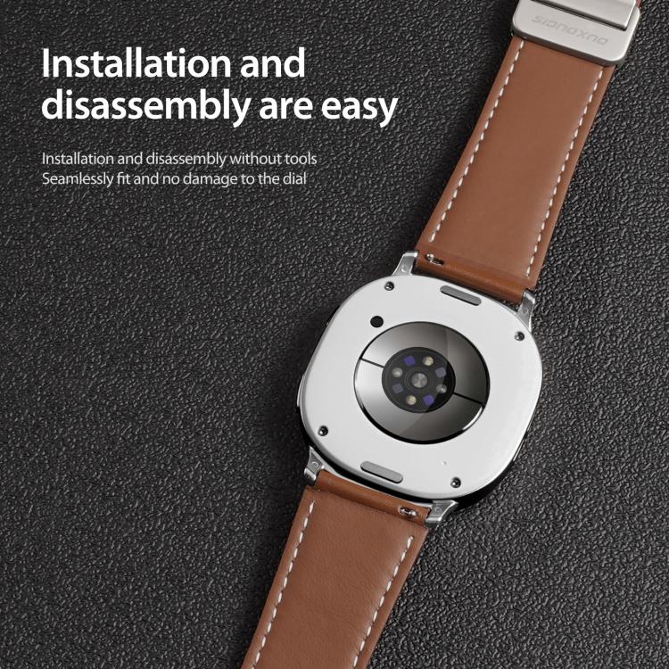 For Samsung Galaxy Watch8 / Watch8 Classic DUX DUCIS YA Series Magnetic Buckle Genuine Leather Watch Band