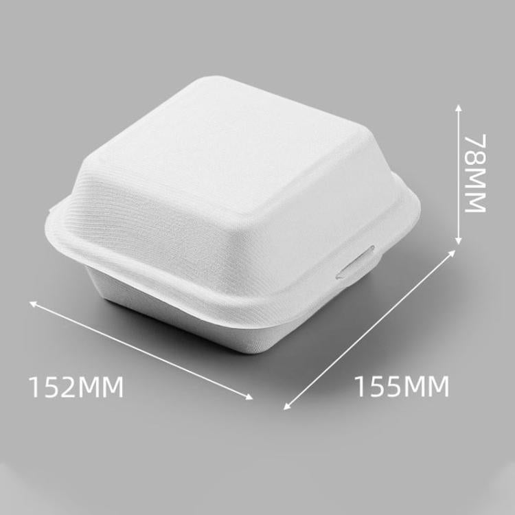 155x152x78mm White Disposable Takeout Lunch Box Containers