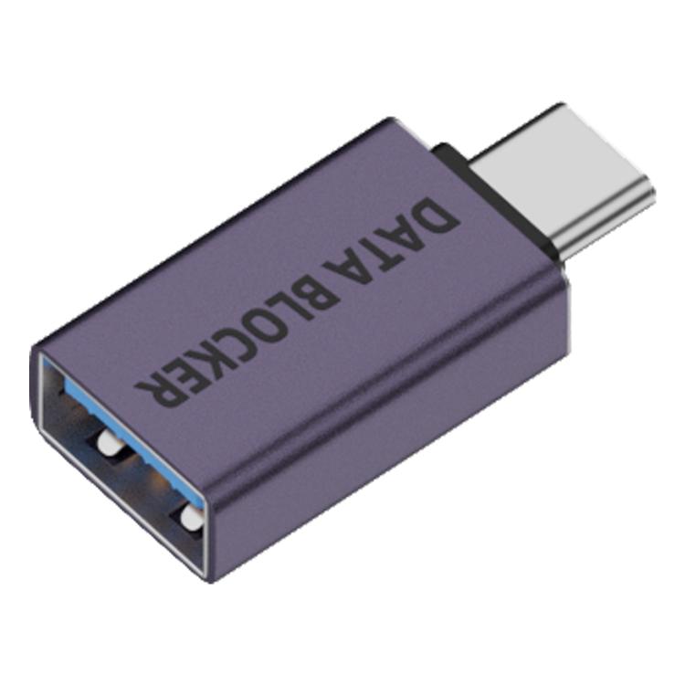 USB Charging Data Protection Blocker, Port:Type-C Male to USB-A Female
