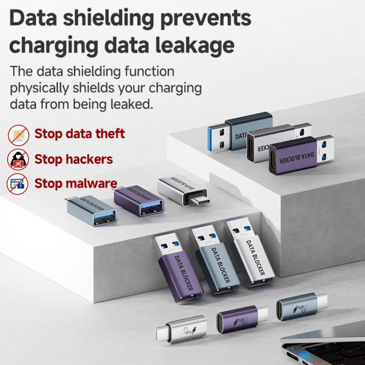 USB Charging Data Protection Blocker, Port:Type-C Male to Type-C Female