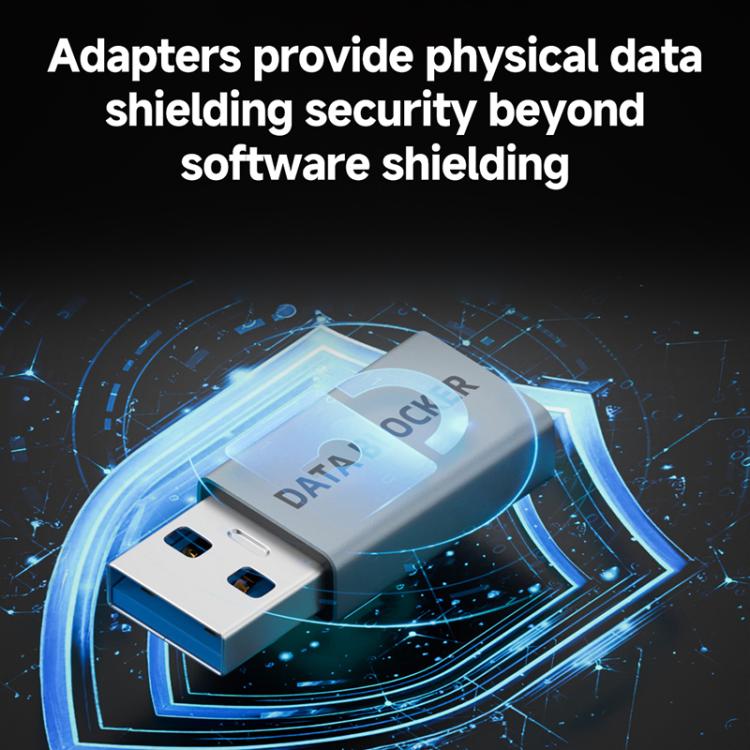 USB Charging Data Protection Blocker, Port:Type-C Male to USB-A Male