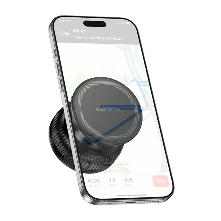 BOROFONE BH139 Rider Universal Vacuum Suction Cup Magnetic Phone Holder - Black