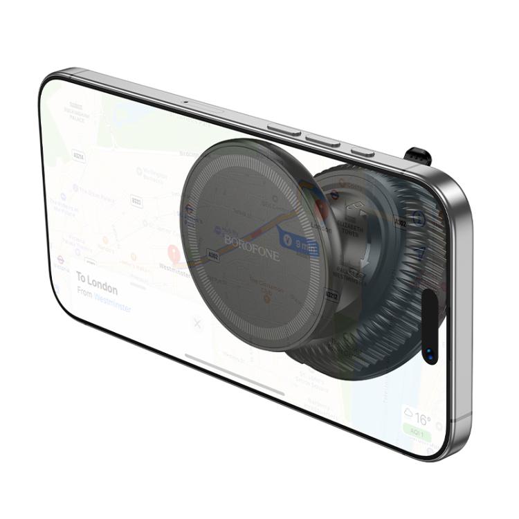 BOROFONE BH139 Rider Universal Vacuum Suction Cup Magnetic Phone Holder - Black