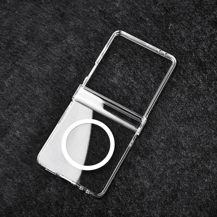 For Samsung Galaxy Z Flip7 5G 3 in 1 PC Transparent Shockproof MagSafe Phone Case - Transparent