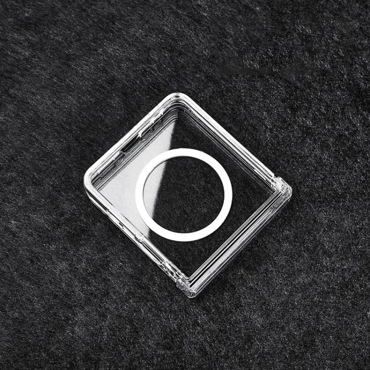 For Samsung Galaxy Z Flip7 5G 3 in 1 PC Transparent Shockproof MagSafe Phone Case - Transparent