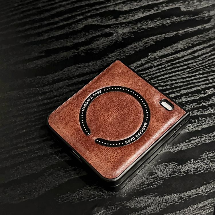 For Honor Magic V Flip 2 Crazy Horse Pattern Leather MagSafe Magnetic Phone Case