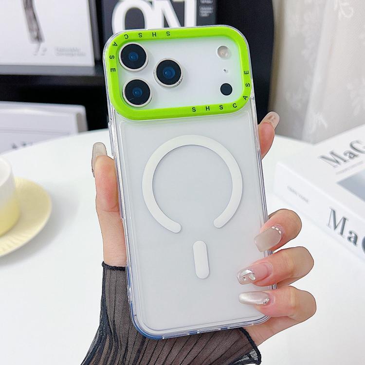 For iPhone 17 Pro Max Color Contrast Lens Frame Transparent TPU Phone Case