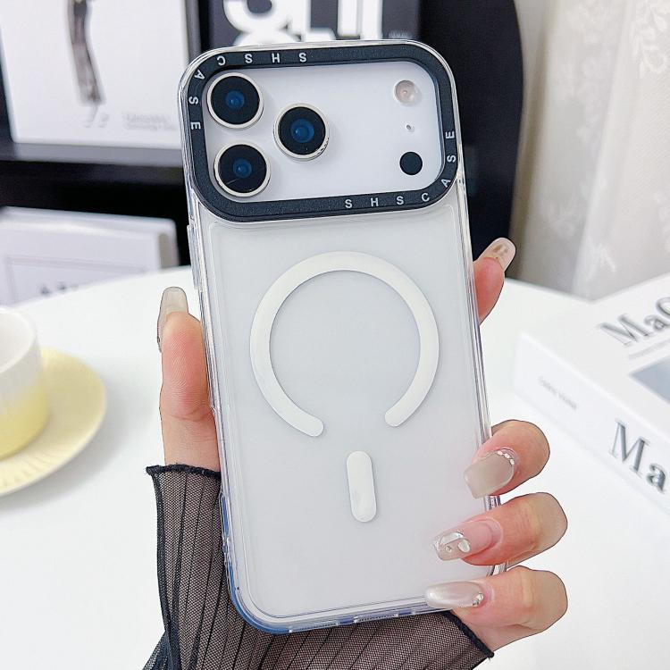 For iPhone 17 Pro Max Color Contrast Lens Frame Transparent TPU Phone Case