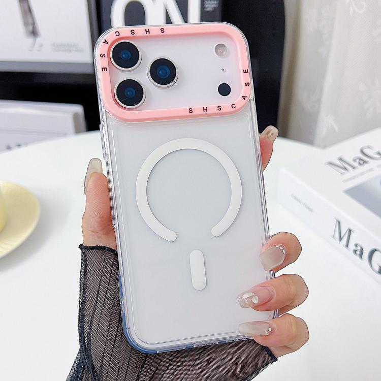 For iPhone 17 Pro Color Contrast Lens Frame Transparent TPU Phone Case