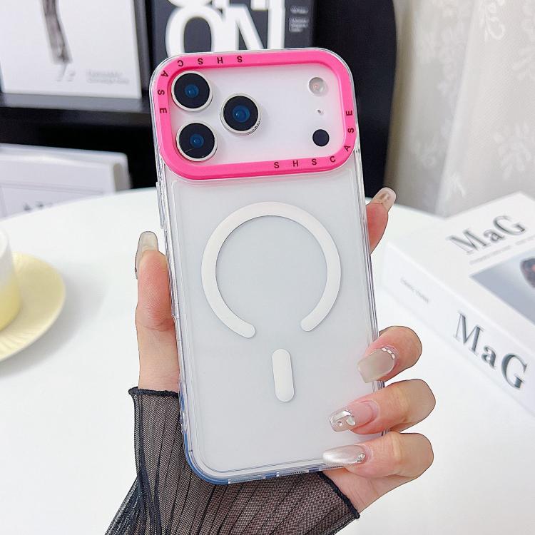 For iPhone 17 Pro Color Contrast Lens Frame Transparent TPU Phone Case