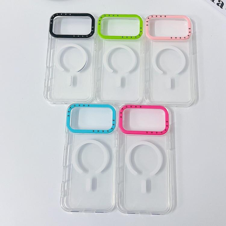 For iPhone 17 Pro Max Color Contrast Lens Frame Transparent TPU Phone Case