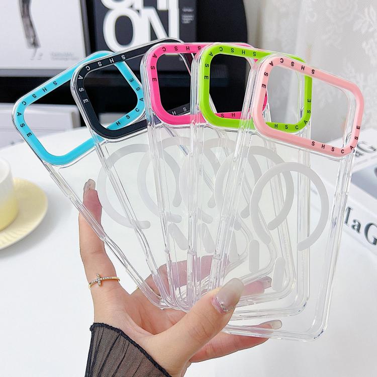 For iPhone 17 Pro Max Color Contrast Lens Frame Transparent TPU Phone Case
