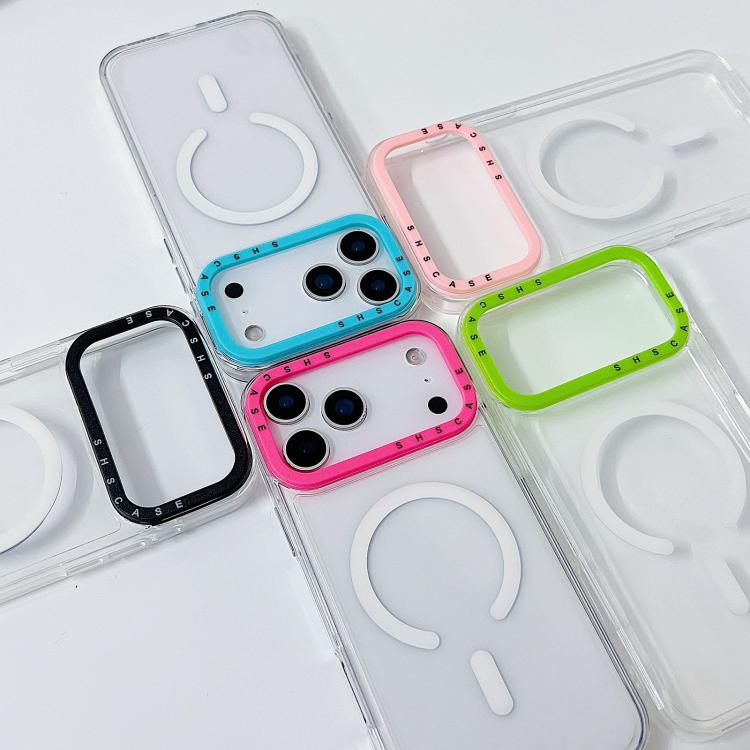 For iPhone 17 Pro Max Color Contrast Lens Frame Transparent TPU Phone Case