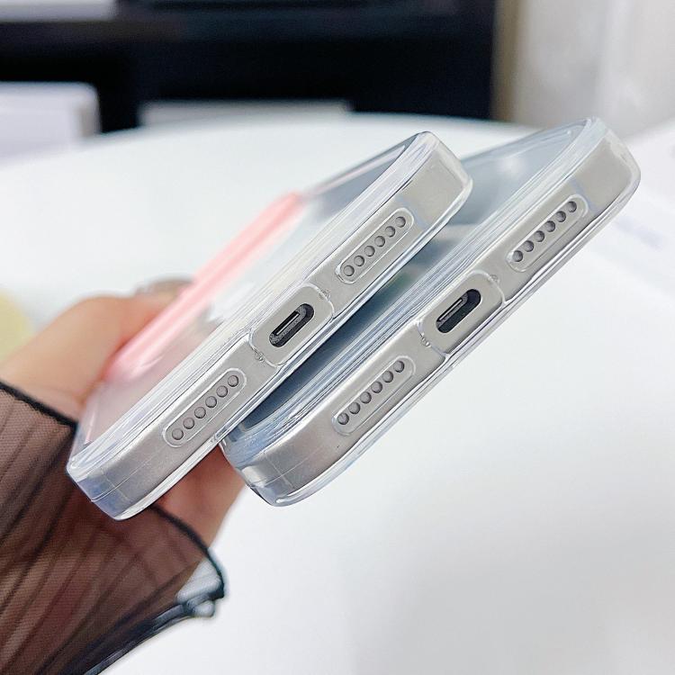 For iPhone 17 Pro Color Contrast Lens Frame Transparent TPU Phone Case
