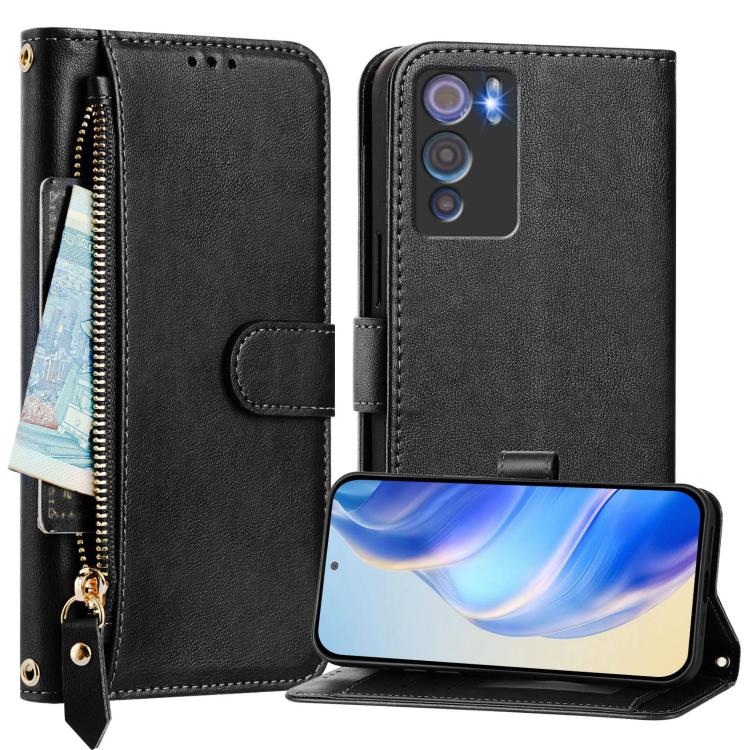 For Doogee N60 Pro Multi-Card Slots Zipper Wallet Leather Phone Case