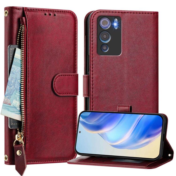 For Doogee N60 Pro Multi-Card Slots Zipper Wallet Leather Phone Case