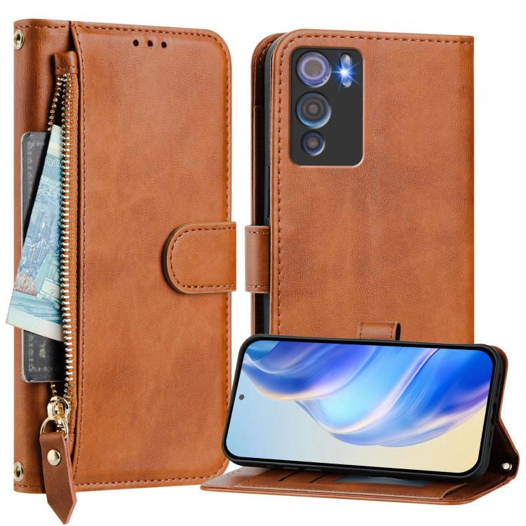 For Doogee N60 Pro Multi-Card Slots Zipper Wallet Leather Phone Case