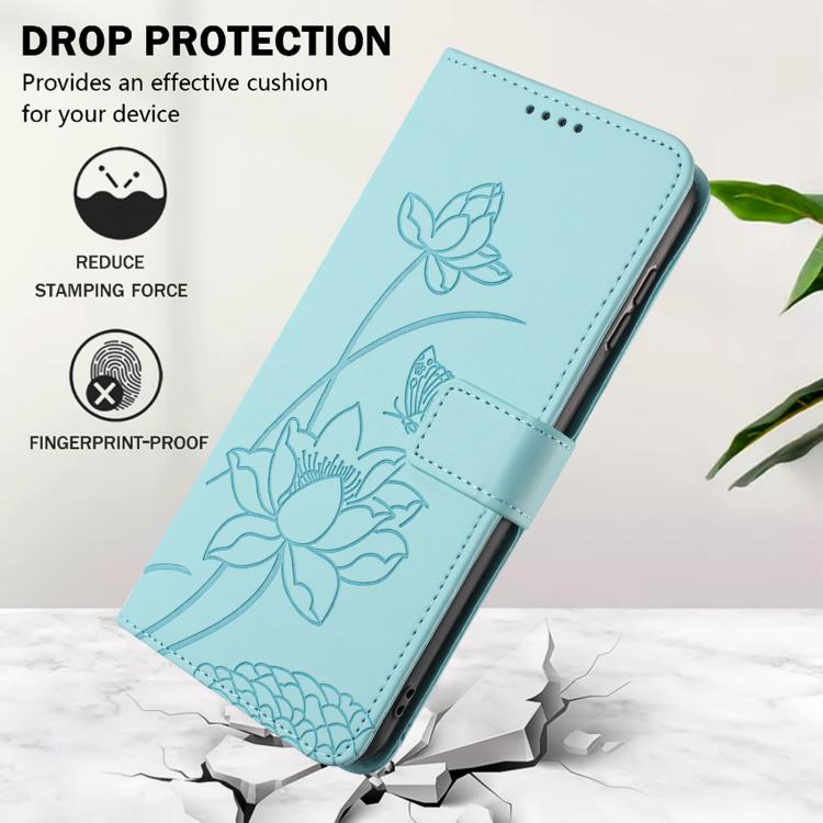 For Honor 200 Pro Lotus Embossed Leather Phone Case with Lanyard
