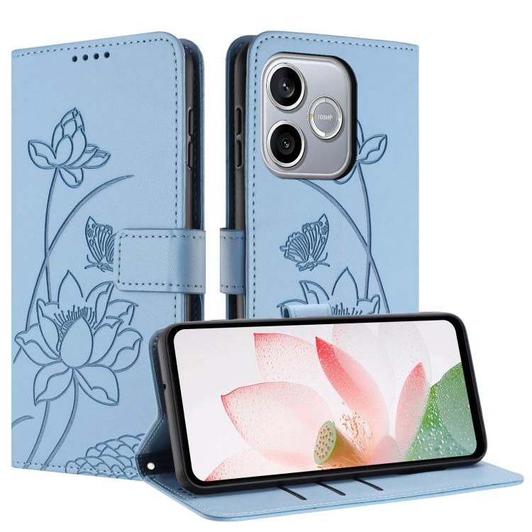For Honor 600 Lite Global Lotus Embossed Leather Phone Case with Lanyard