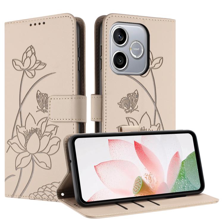For Honor 600 Lite Global Lotus Embossed Leather Phone Case with Lanyard