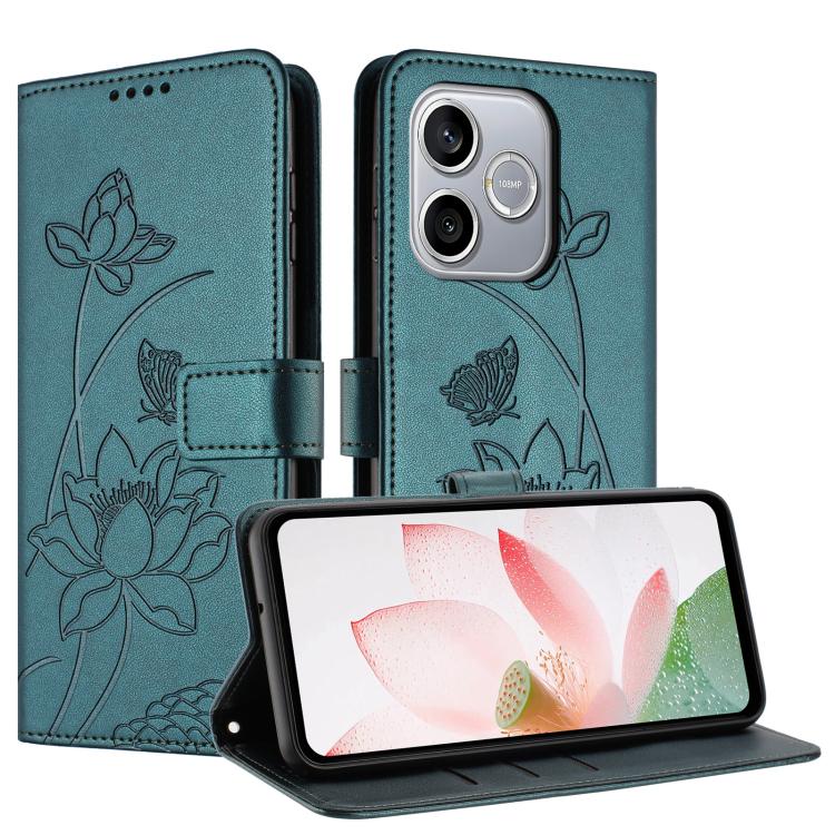 For Honor 600 Lite Global Lotus Embossed Leather Phone Case with Lanyard