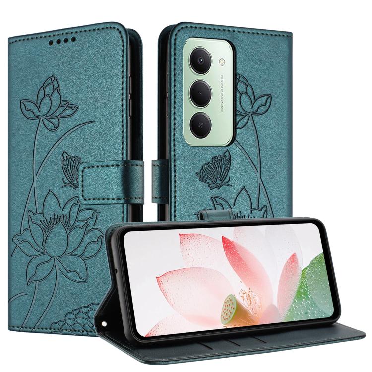 For Redmi 15 5G Global / 15 4G SEA 169.5mm Lotus Embossed Leather Phone Case with Lanyard
