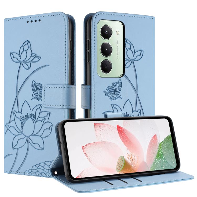 For Redmi 15 5G / 4G EU 171mm Lotus Embossed Leather Phone Case with Lanyard