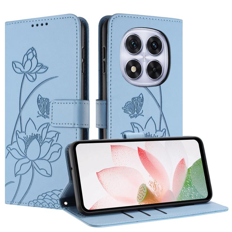 For Redmi Note 14 Pro 5G / 14 Pro+ 5G Global Lotus Embossed Leather Phone Case with Lanyard