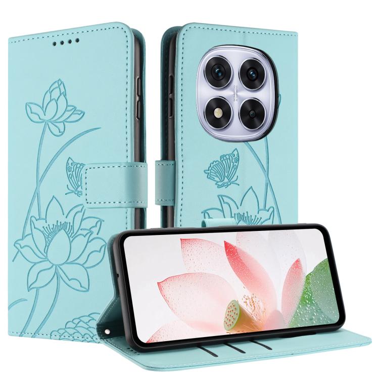 For Redmi Note 14 Pro 5G / 14 Pro+ 5G Global Lotus Embossed Leather Phone Case with Lanyard