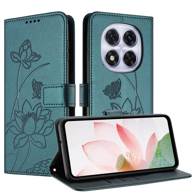 For Redmi Note 14 Pro 5G / 14 Pro+ 5G Global Lotus Embossed Leather Phone Case with Lanyard