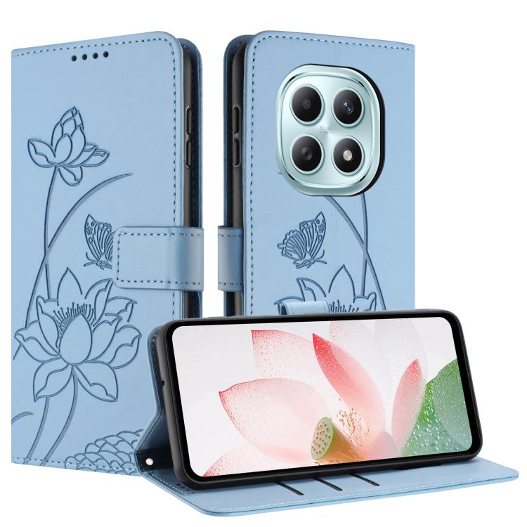 For Redmi Note 15 5G / 4G Global 164mm Lotus Embossed Leather Phone Case with Lanyard