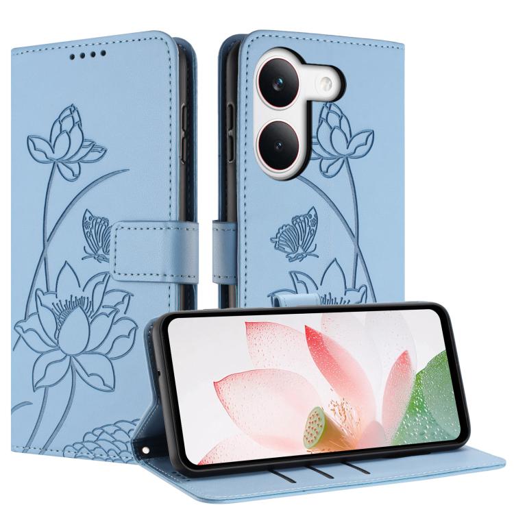 For Redmi Turbo 5 / Poco X8 Pro 5G Lotus Embossed Leather Phone Case with Lanyard