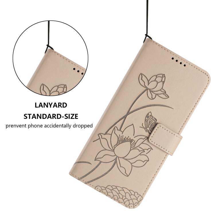 For Infinix Zero 30 4G Lotus Embossed Leather Phone Case with Lanyard