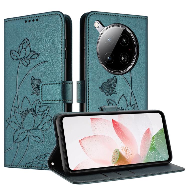 For Infinix Zero 40 4G / 5G Lotus Embossed Leather Phone Case with Lanyard