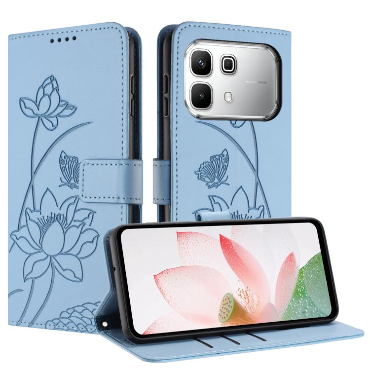 For Infinix Note 60 / 60 Pro 5G Lotus Embossed Leather Phone Case with Lanyard