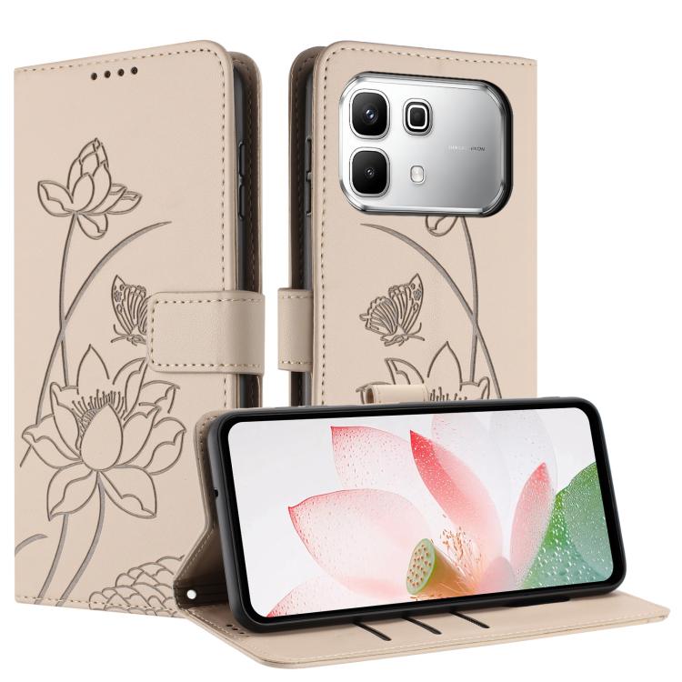 For Infinix Note 60 / 60 Pro 5G Lotus Embossed Leather Phone Case with Lanyard