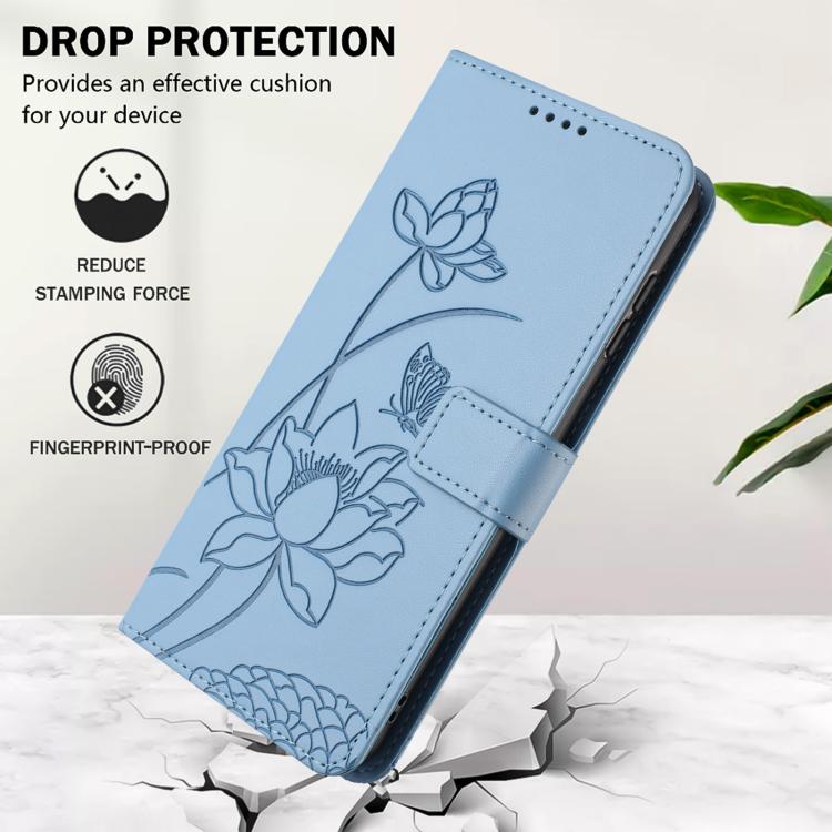 For itel RS4 Lotus Embossed Leather Phone Case with Lanyard