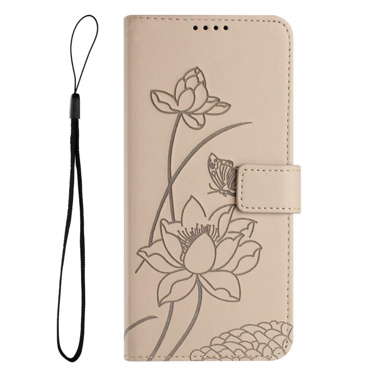 For itel RS4 Lotus Embossed Leather Phone Case with Lanyard