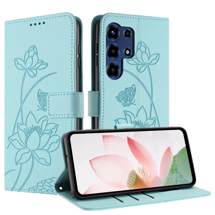 For itel Super 26 Ultra Lotus Embossed Leather Phone Case with Lanyard