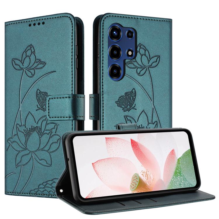 For itel Super 26 Ultra Lotus Embossed Leather Phone Case with Lanyard