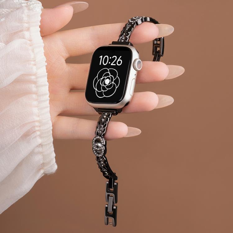 For Apple Watch 38 / 40 / 41 / S10 42mm xDfind Thin Bracelet Diamond Metal Stainless Steel Watch Band