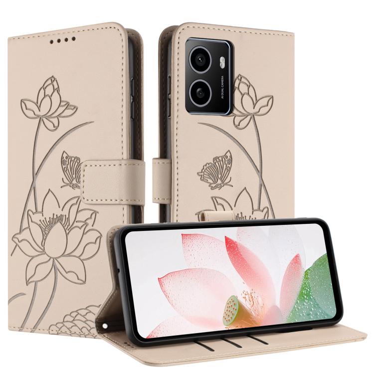 For HMD Pulse Lotus Embossed Leather Phone Case with Lanyard