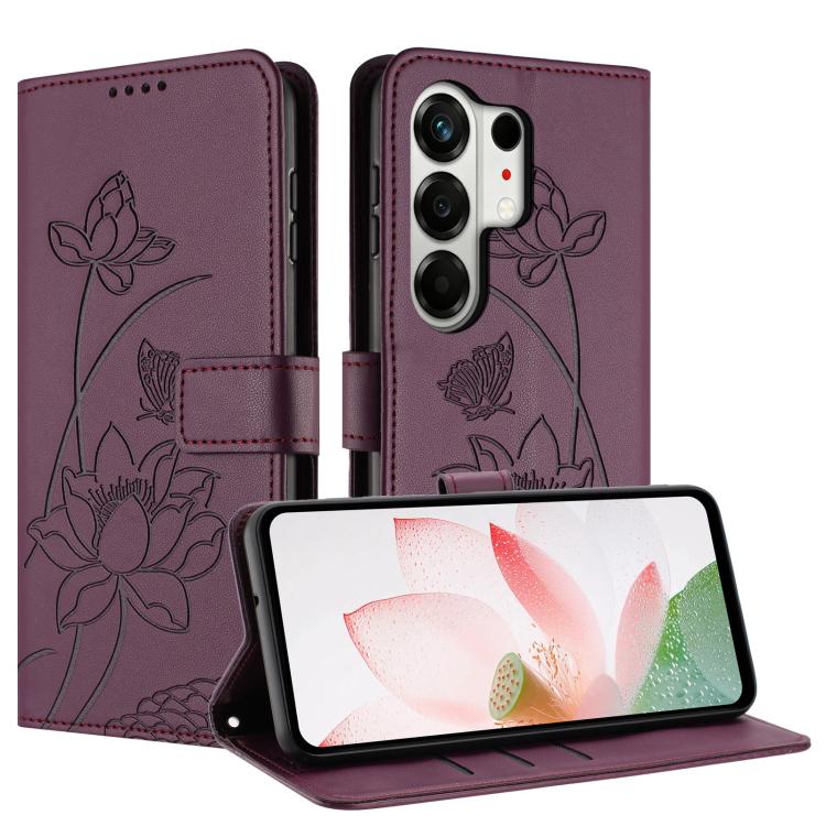 For Tecno Camon 50 Pro 4G Lotus Embossed Leather Phone Case with Lanyard