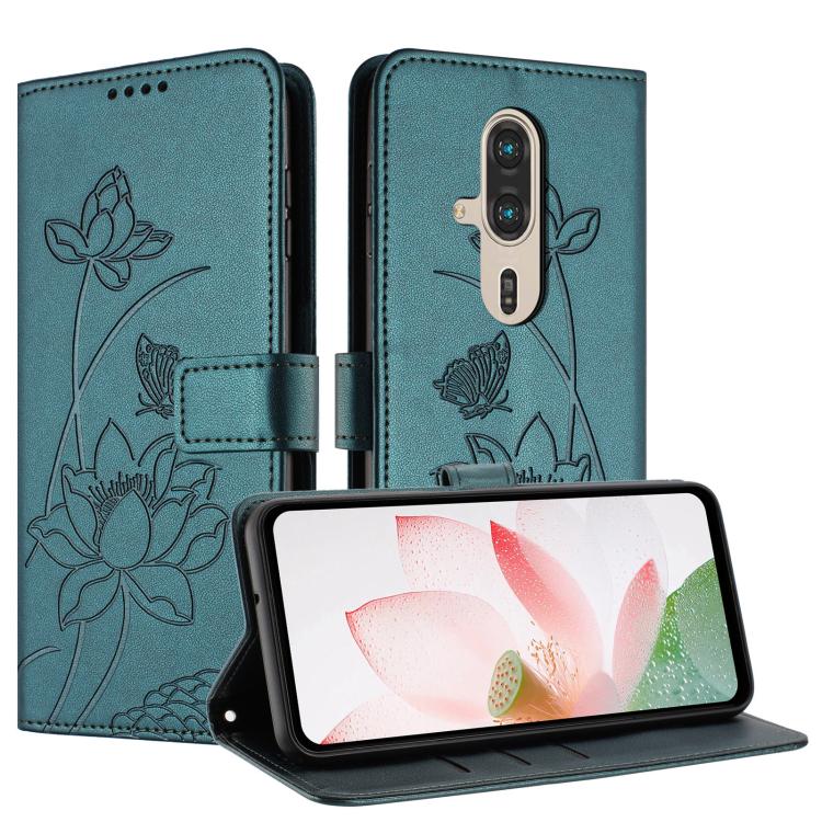 For Fujitsu FCNT Rakuraku F-53E Lotus Embossed Leather Phone Case with Lanyard
