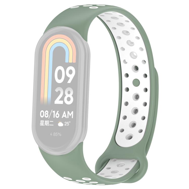 For Xiaomi Smart Band 10 / 9 / 8 xDfind Reverse Buckle Two Color Silicone Sports Watch Band