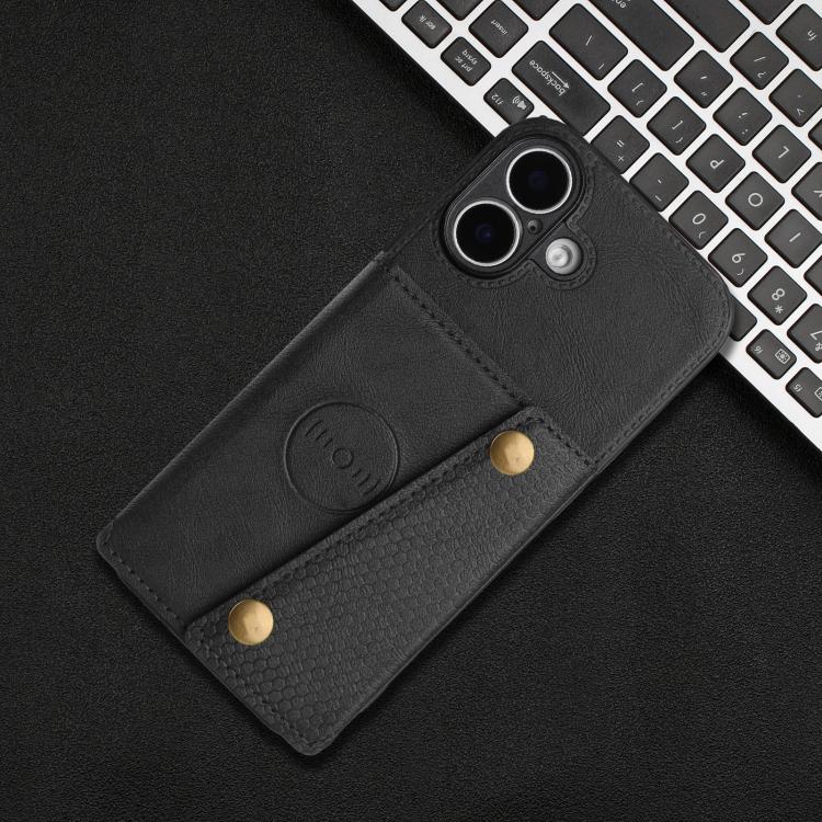 For iPhone 17 Double Buckle Card Slots Magnetic Phone Case