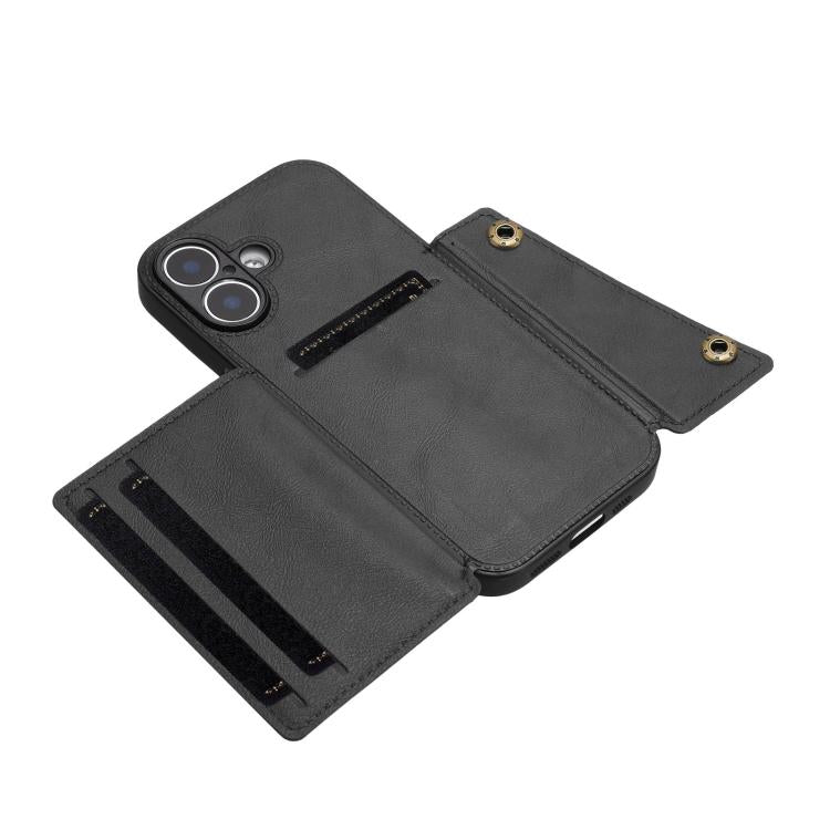 For iPhone 17 Double Buckle Card Slots Magnetic Phone Case